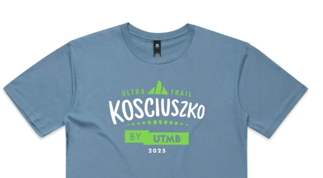 Ultra Trail Kosciuszko 2025 Men's Name Shirt- Fog Blue